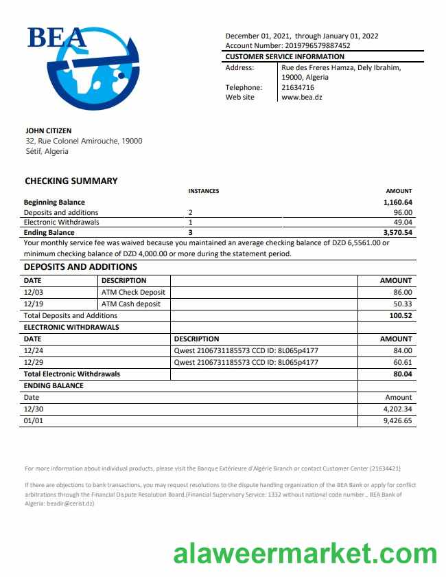Algeria Banque ext_rieure d_Alg_rie bank statement w1