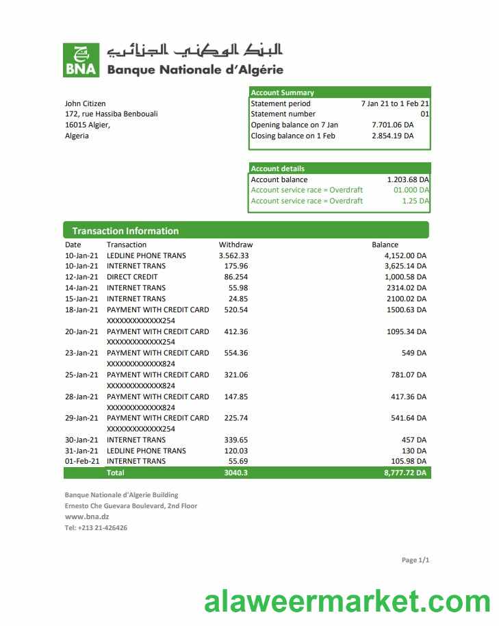 Algeria Banque nationale d_Alg_rie (BNA) excel