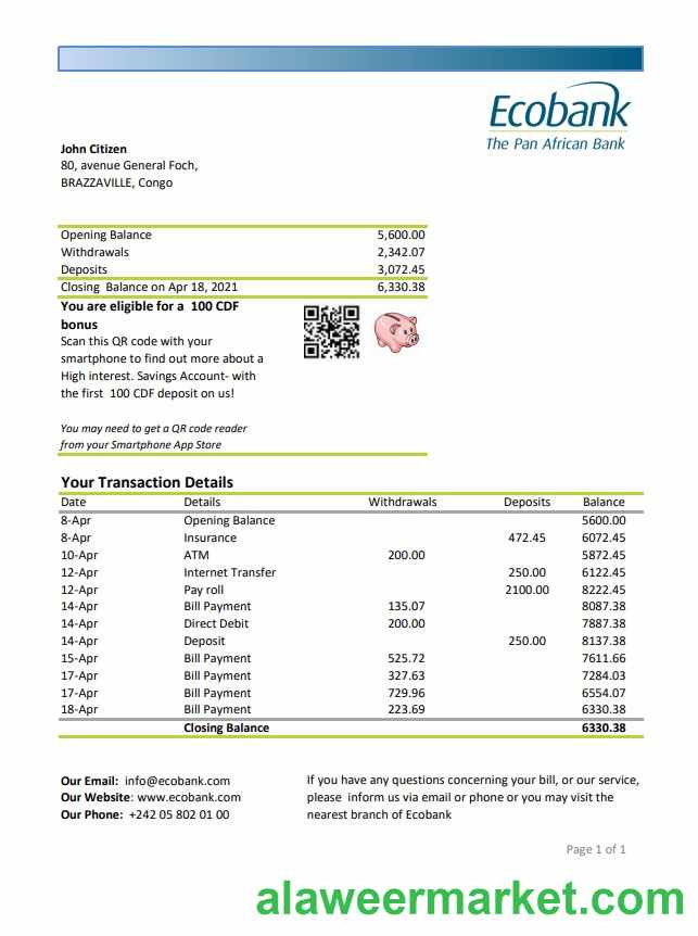 Congo Ecobank excel pdf