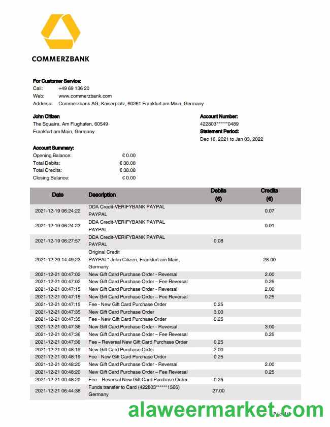 Germany Commerzbank statement