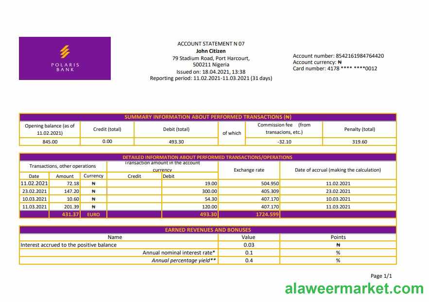 Nigeria Polaris excel pdf