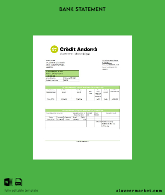 Andorra Kredi Andorra Banka Hesap Özeti excel