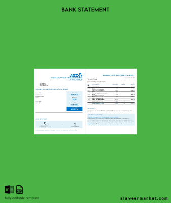 Avustralya ANZ proof of address Banka Hesap Özeti 2 pages