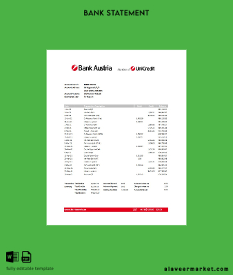 Avusturya Banka Avusturya Banka Hesap Özeti excel