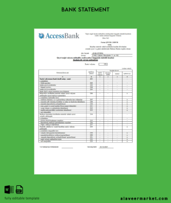 Azerbaycan Access Banka Azerbaycan Hesap Özeti word