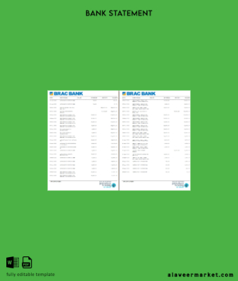 Bangladeş BRAC Banka Hesap Özeti word 5-6 pages