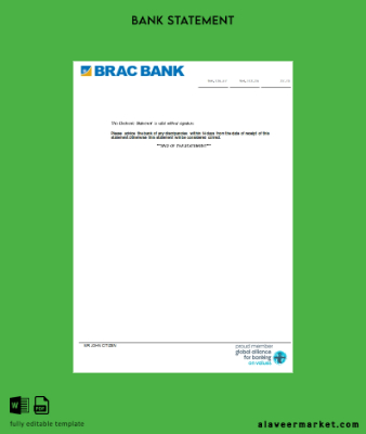 Bangladeş BRAC Banka Hesap Özeti word 7 page