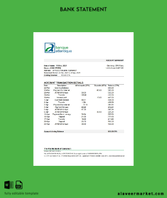 Cameroon Atlantic Banka excel