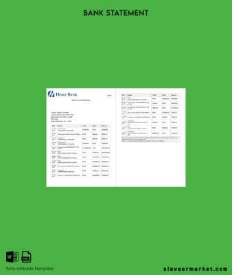 Kanada Home Banka of Kanada account Banka Hesap Özeti word 2 pages