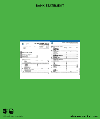 Kanada RBC Banka Hesap Özeti word 4 pages