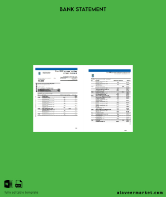 Kanada Royal Banka of Kanada (RBC) Banka Hesap Özeti excel 4 pages