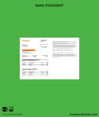 Kanada Tangerine Banka Hesap Özeti word 1-2 pages