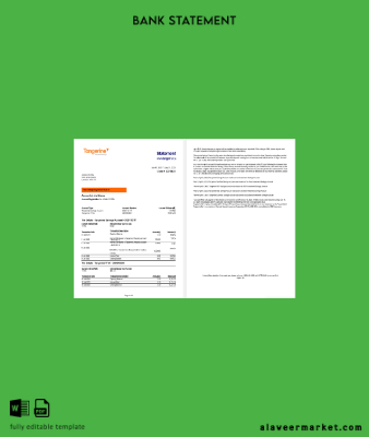 Kanada Tangerine Banka Hesap Özeti word