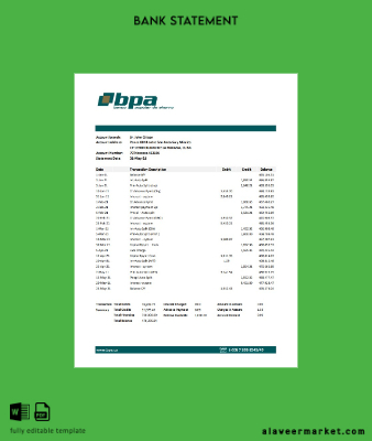 Küba Banco Popular de Ahorro (BPA) Banka Hesap Özeti excel