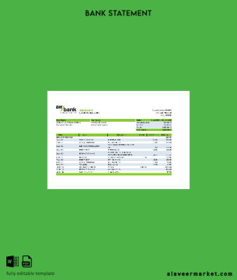 Çek Cumhuriyeti Air Banka Hesap Özeti excel