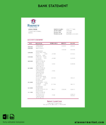 Dominica Barnett Capital Banka Hesap Özeti word