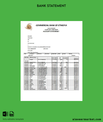 Etiyopya Commercial Banka of Etiyopya Banka Hesap Özeti word version 2
