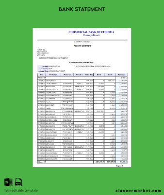 Etiyopya Commercial Banka of Ethopia Banka Hesap Özeti word pages 3-4