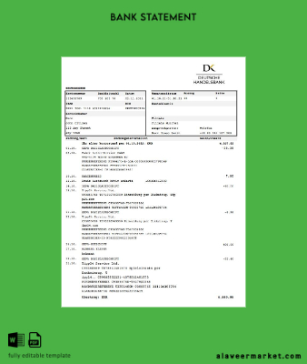 Almanya Deutsche Banka excel
