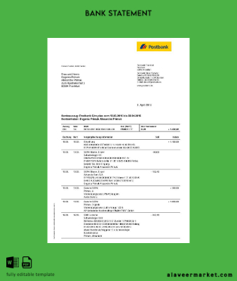 Almanya Banka Banka Hesap Özeti 6 pages