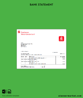 Almanya Sparkasse Banka Hesap Özeti word