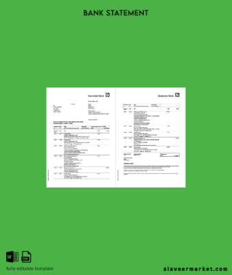 Almanya Deutsche Banka account Hesap Özeti word 2 pages