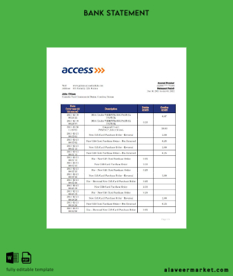 Guinea Access Banka Hesap Özeti word