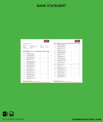 Hindistan AU Small Finance Banka Hesap Özeti of account word 2 pages