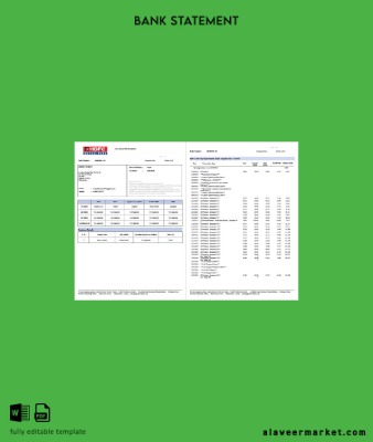 Hindistan HDFC Banka account Hesap Özeti word 2 pages, version 2