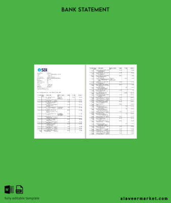 Hindistan SBI Banka Hesap Özeti word 2 pages