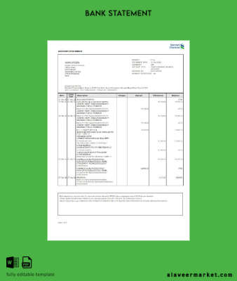 Hindistan Standard Chartered Banka Hesap Özeti word