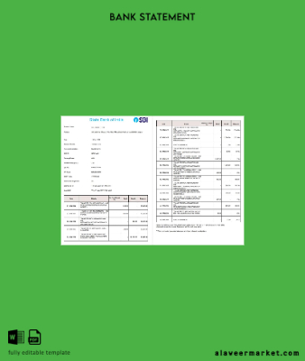 Hindistan State Banka of Hindistan (SBI) Banka Hesap Özeti 2 pages