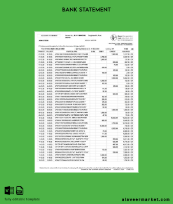 Hindistan Bharat Co-operative Banka account Hesap Özeti word