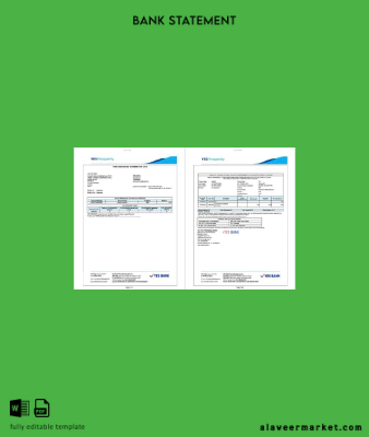 Hindistan Yes Banka account Hesap Özeti word 2 pages