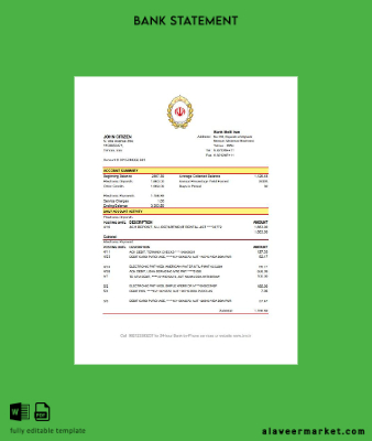 İran Melli Banka Hesap Özeti excel