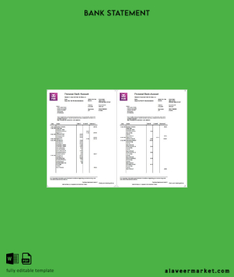 İrlanda Allied Irish Banka (AIB) Hesap Özeti of account word 2 pages