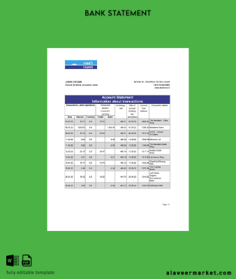 İsrail Leumi Banka Hesap Özeti excel