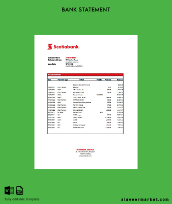 Jamaica Banka Hesap Özeti excel