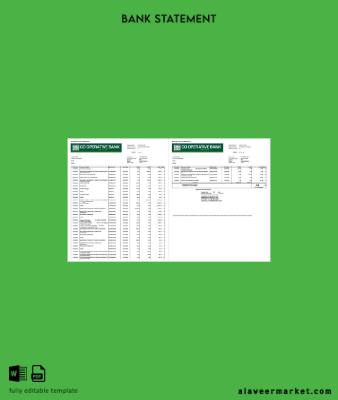 Kenya Co-operative Banka account Hesap Özeti word 2 pages