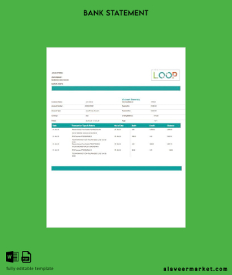 Kenya Loop Banka account Hesap Özeti word
