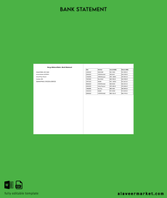 Kenya National Banka Banka Hesap Özeti word 2 pages