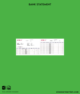 Kenya Diamond Trust Banka account Hesap Özeti word 2 pages