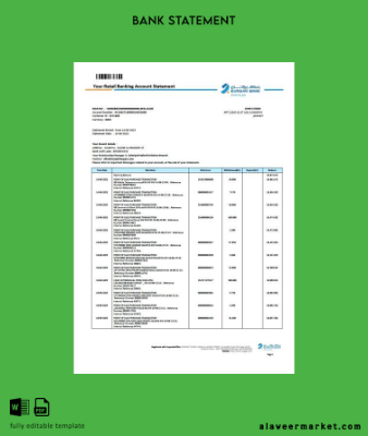 Kuveyt Burgan Banka retail account Hesap Özeti word