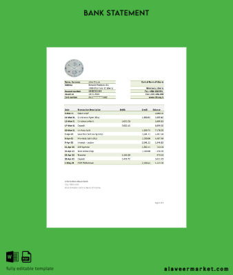 Liberia Central Banka of Liberia Banka Hesap Özeti excel