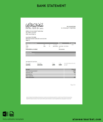 Libya Central Banka Of Libya Banka Hesap Özeti excel