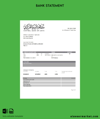 Libya Central Banka Of Libya Hesap Özeti word