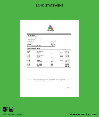 Moğolistan Arig Banka Hesap Özeti excel