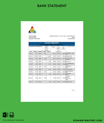 Myanmar Innwa Banka Limited Banka Hesap Özeti word