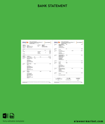 Hollanda ING Banka account Hesap Özeti word 2 pages