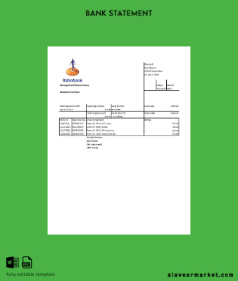 Hollanda Banka Hesap Özeti excel